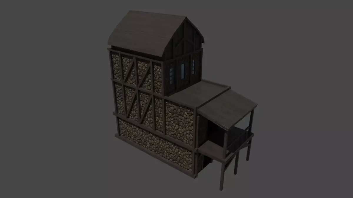 Medieval House Free low-poly 3D model buy