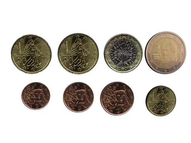 A full set of Euro coins 3D model