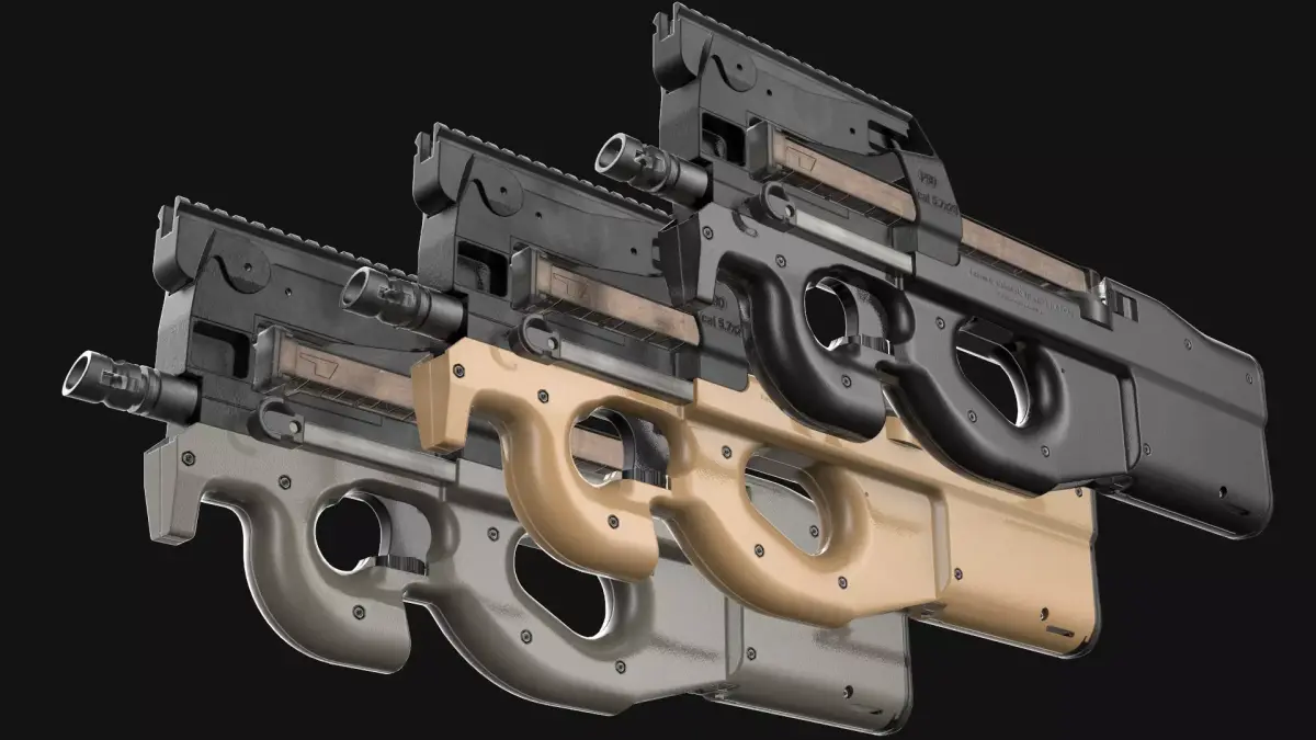 FN P90 Game Ready Low-poly 3D model