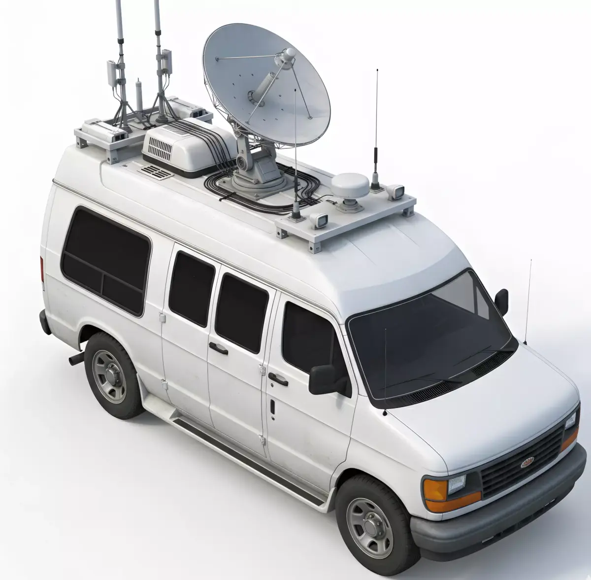Realistic Satellite Communication Van 3D Model 3d model Low-poly 3D model
