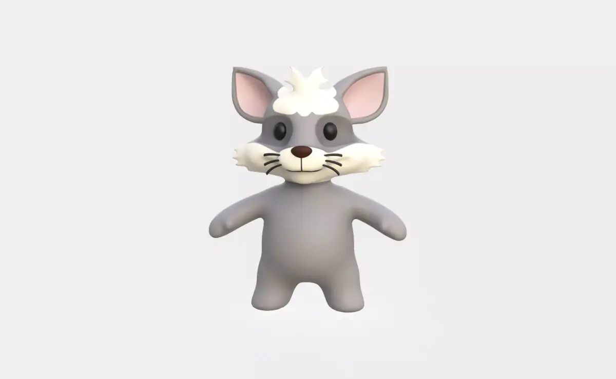 Little animal baby - Ratel cute - Character028 Low-poly 3D model
