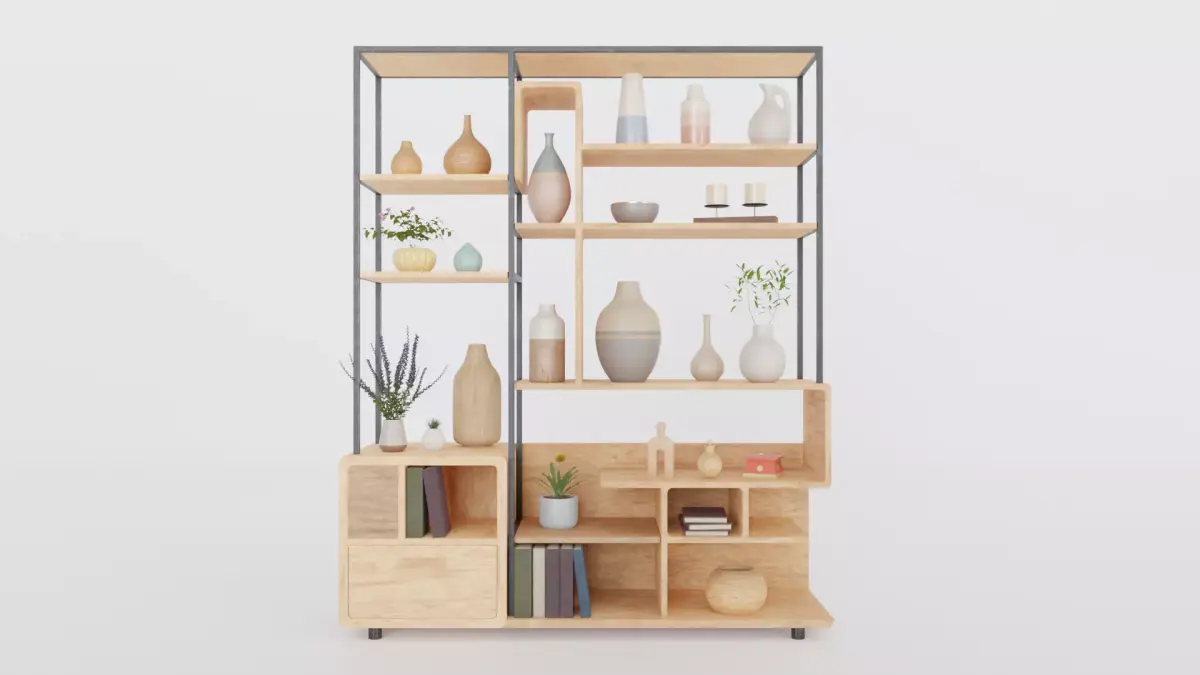 Collection 36 Decorative Interior Objects and Furniture Shelves 3D Model Pack