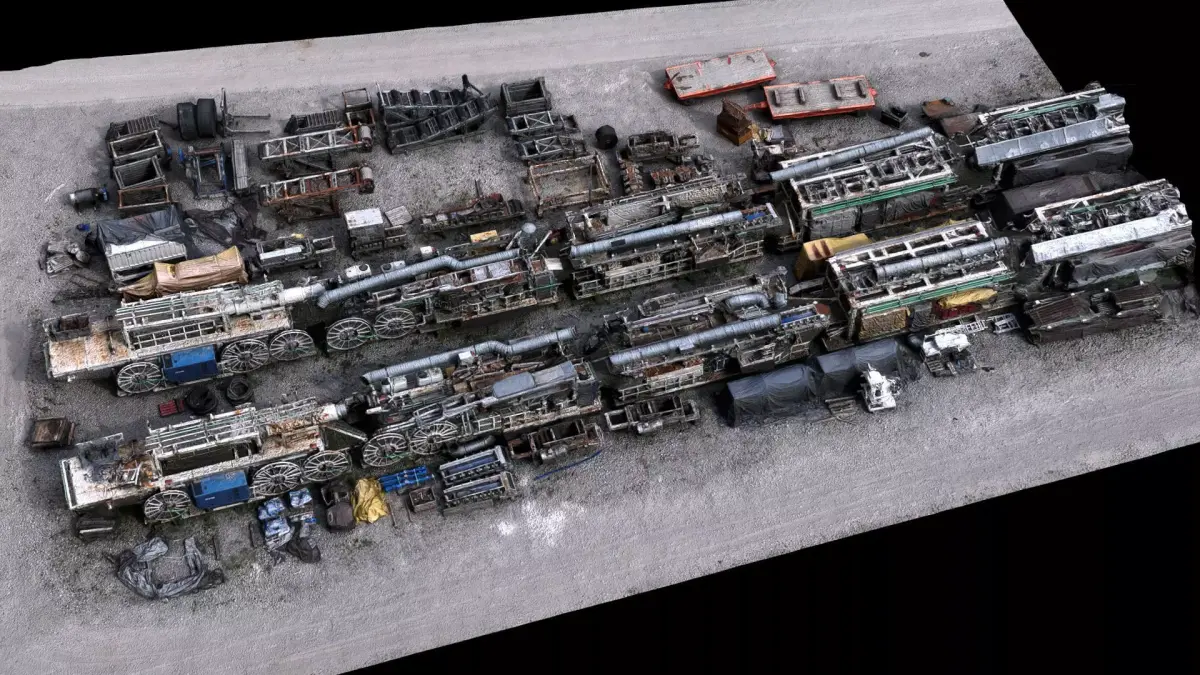 construction-site machinery scrapyard terrain photogrammetry Low-poly 3D model