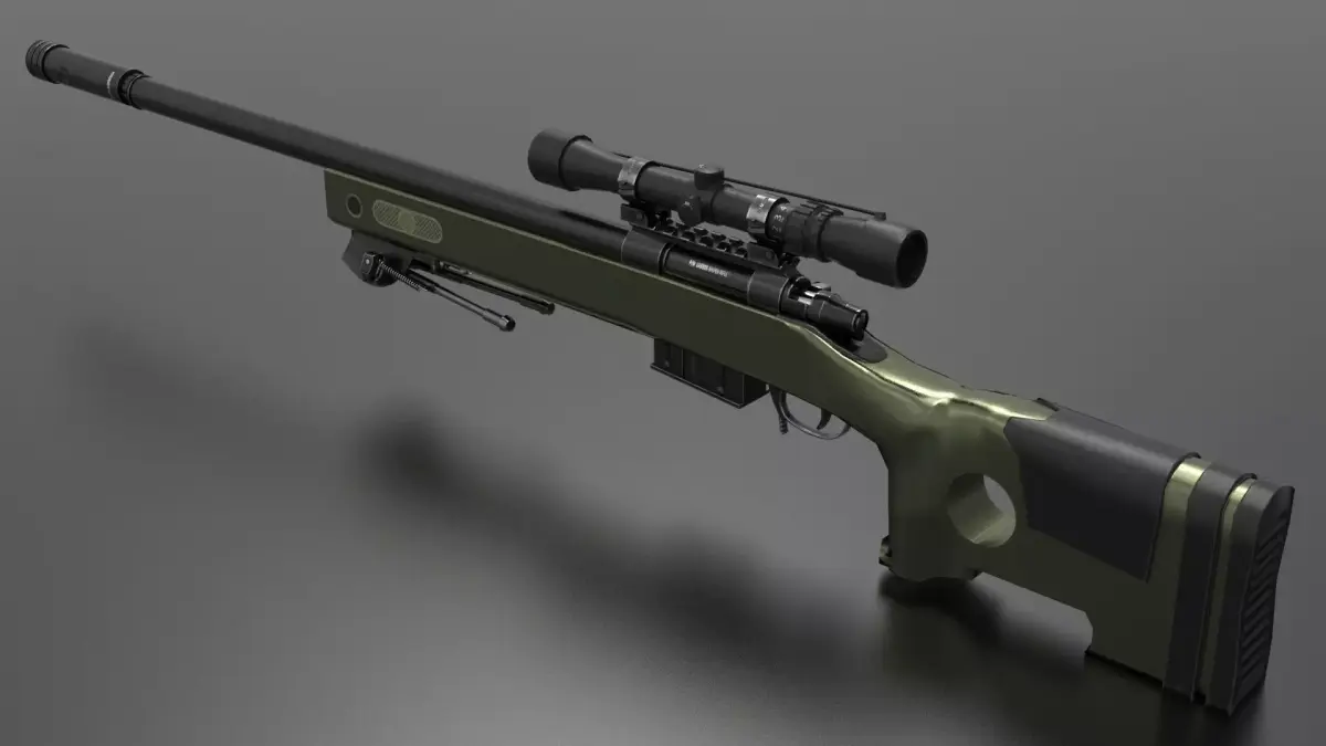 AWM Sniper Rifle Fps - Tps Low-poly 3D model