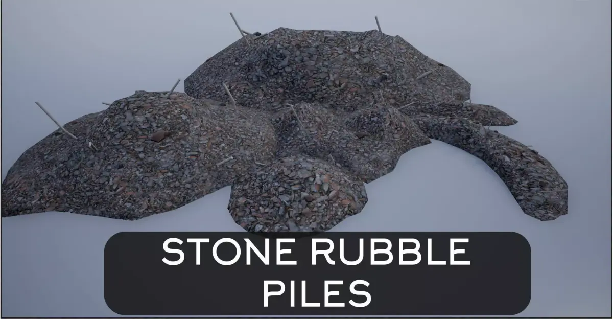 Stone Rubble Piles Low-poly 3D model