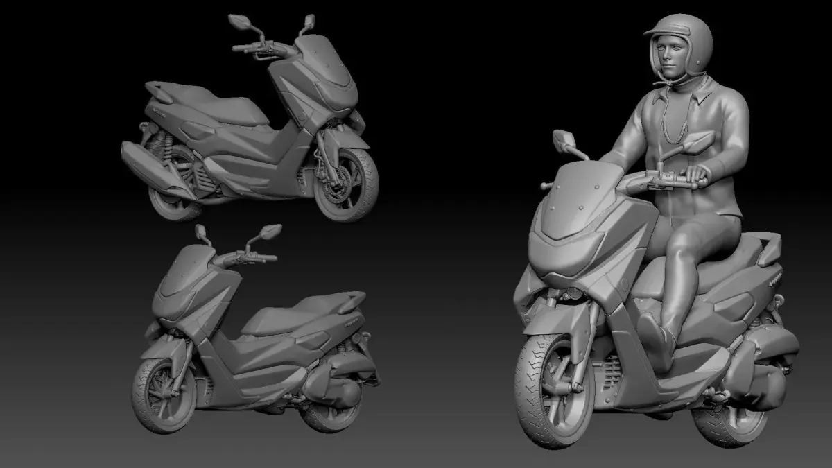 yamaha nmax old and rider 3D print model