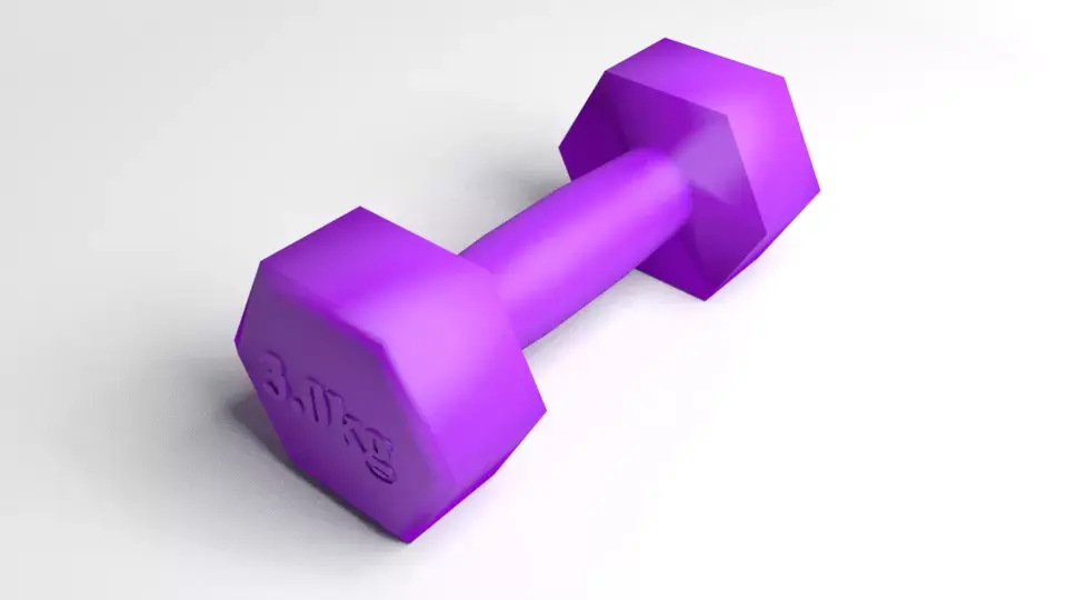 Fixed-weight dumbbell 3 kg 3D model