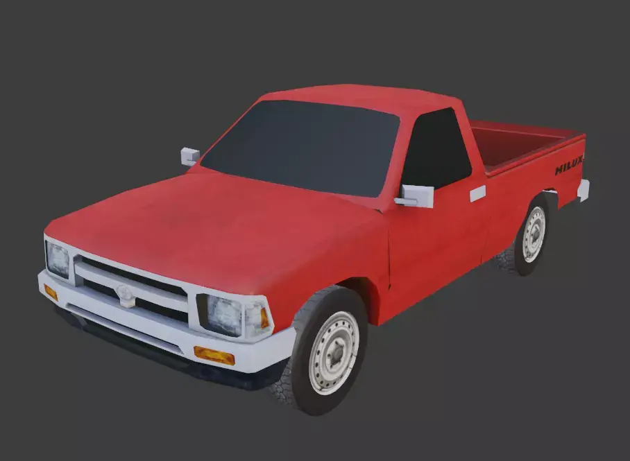 Toyota Hilux Low Poly  Low-poly 3D model