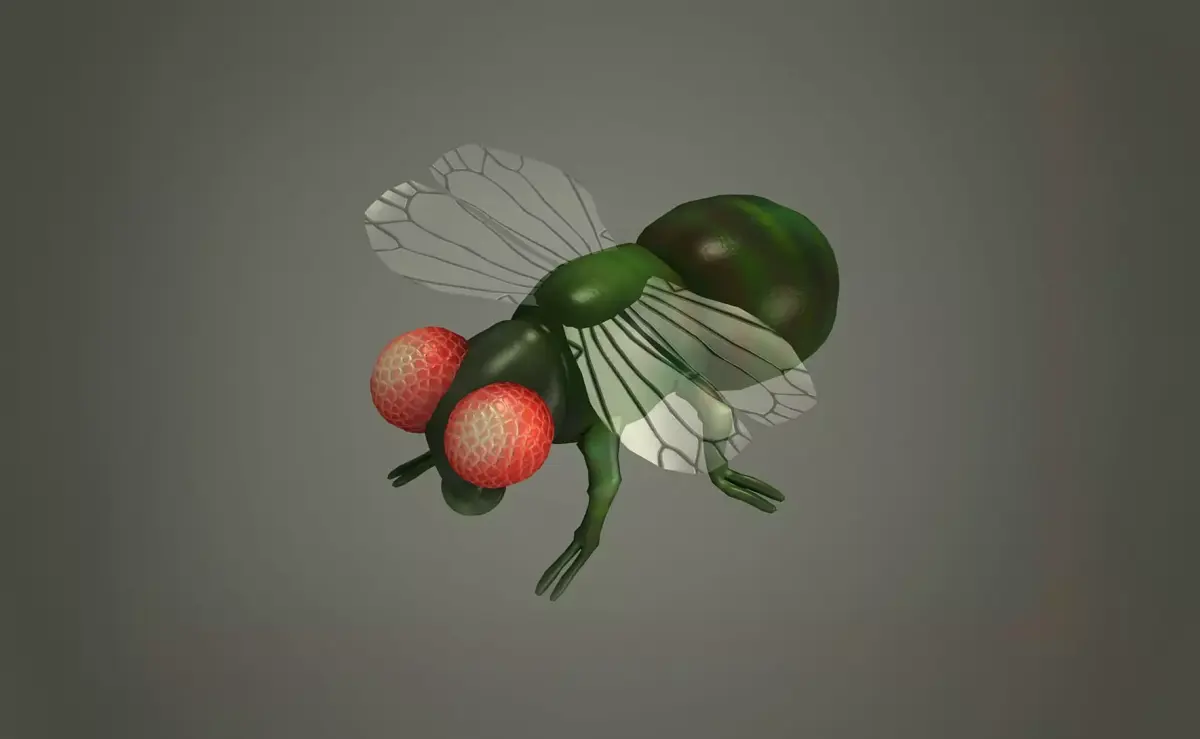 cartoon fly fly beetle insect character 3D model