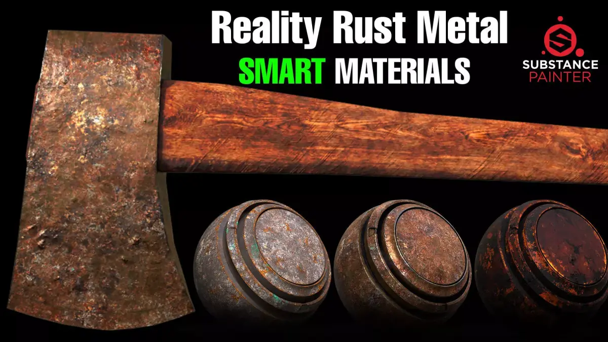 Reality Rust Metal Smart Material - Axe Model - Pbr 8k Texture Low-poly 3D model