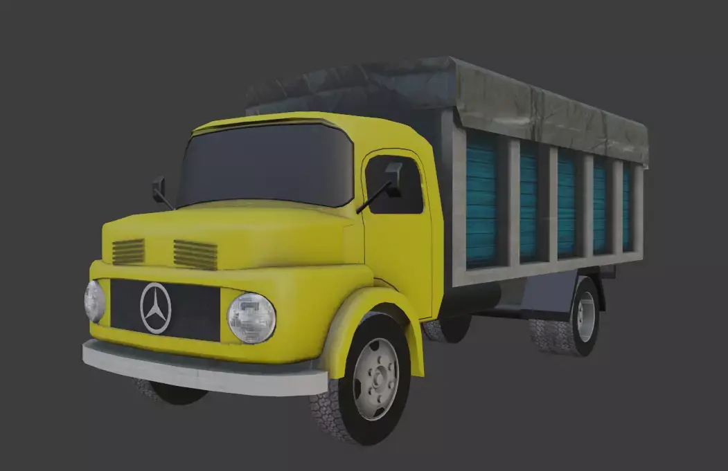Mercedes Benz Kurzhauber Closed Cargo Low-poly 3D model