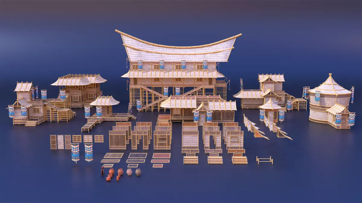 Tribe Modular Asset Pack Low-poly 3D model