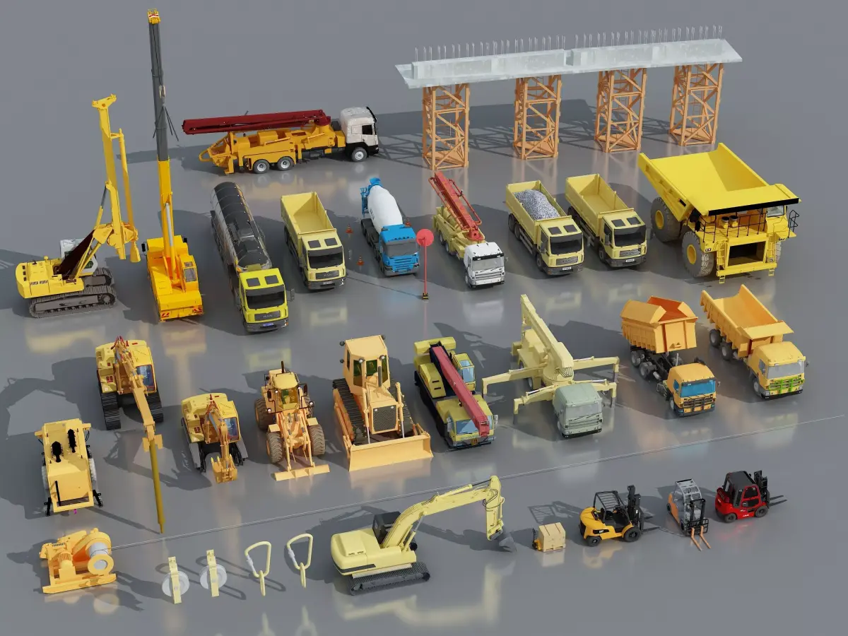 Large construction vehicles-agricultural machinery 3D model buy