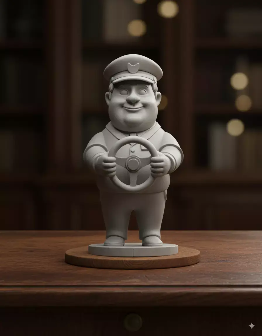 Bus Driver Cartoon Character 3D Printable Model 3D print model