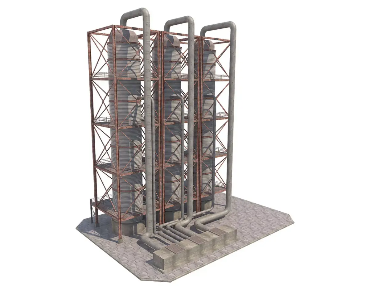 Industrial Silo 06 Low-poly 3D model