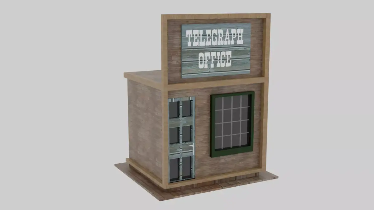 Wild West - Telegraph Office Low-poly 3D model