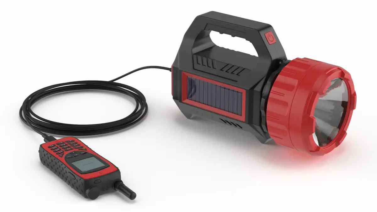 Power Bank Flashlight with Field Phone Red 3D model