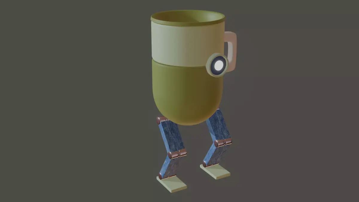 Walking Coffee Mug Robot  3D Model 3D model