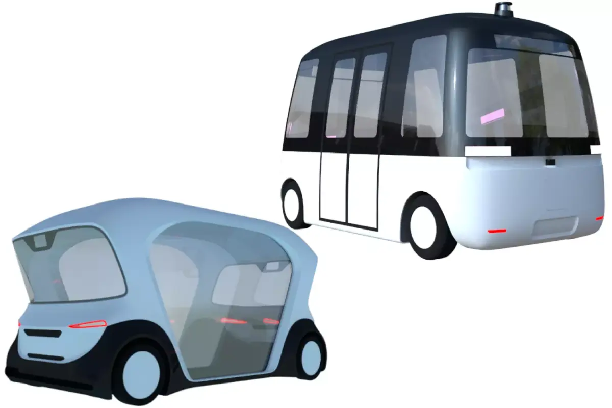 Autonomous shuttle buses 3D Model Pack