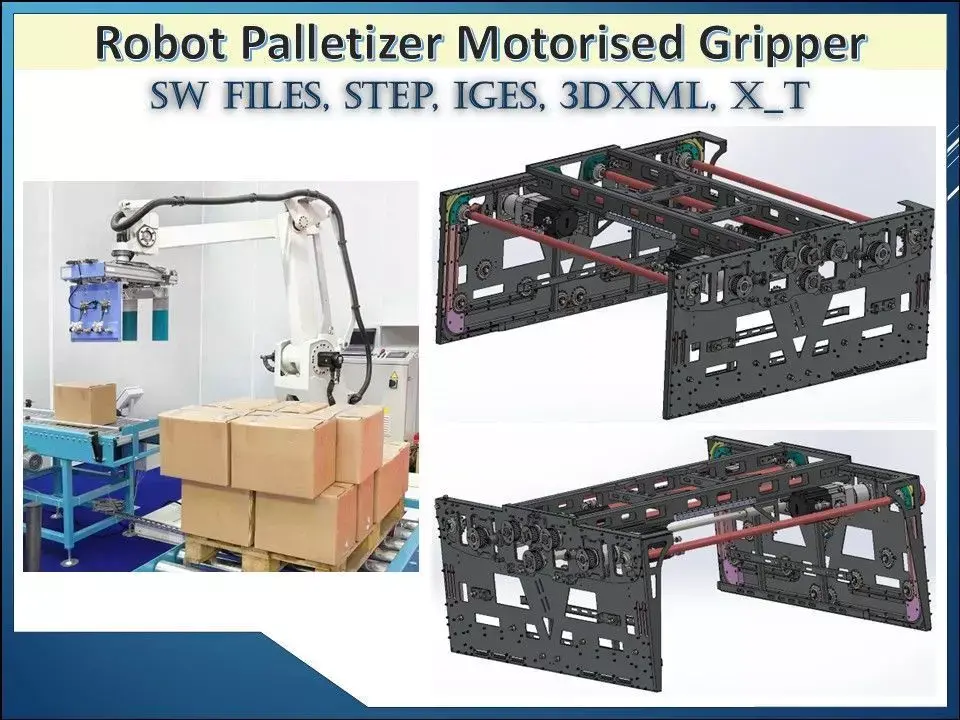 Robot Palletizer Motorised Gripper 3D CAD Model  3D model