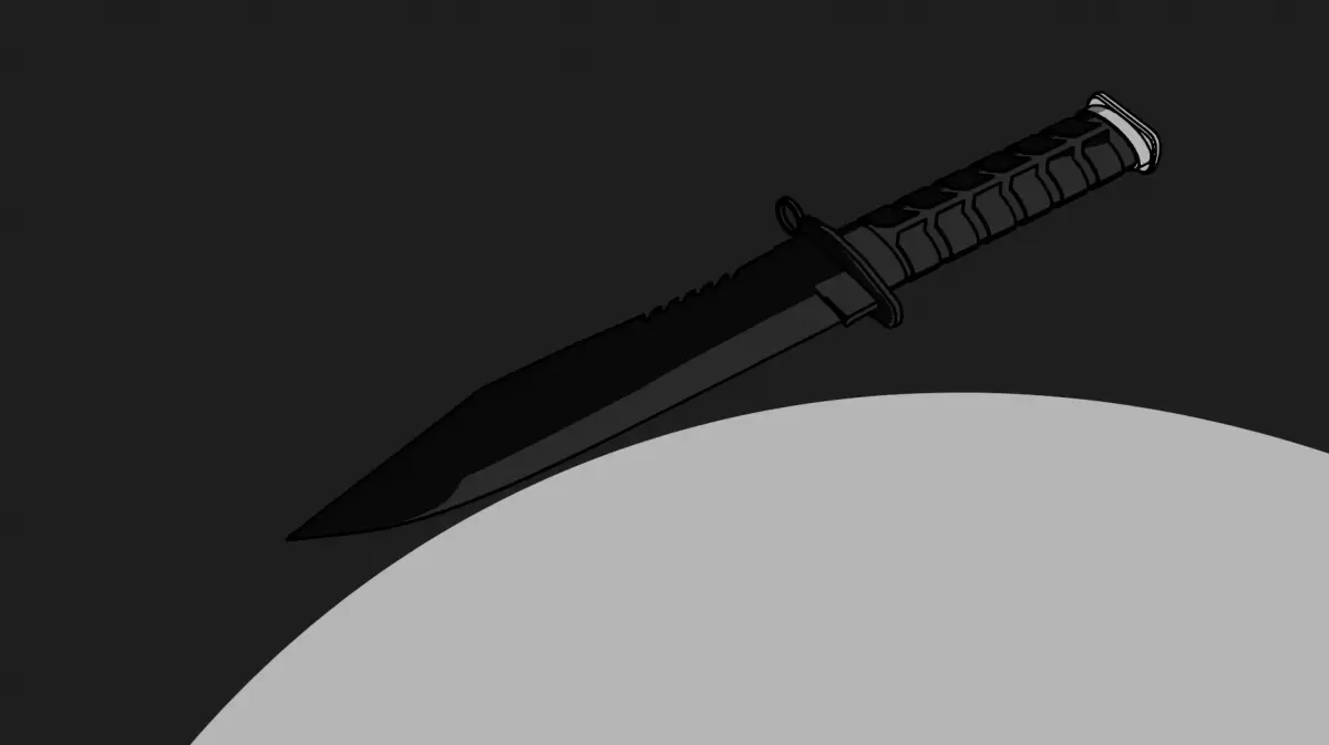 2d shader military knife Free 3D model