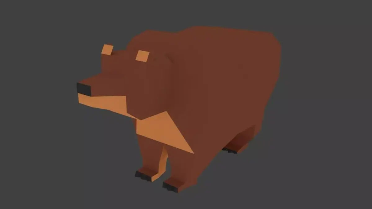 Low-Poly Rigged Bear Low-poly 3D model