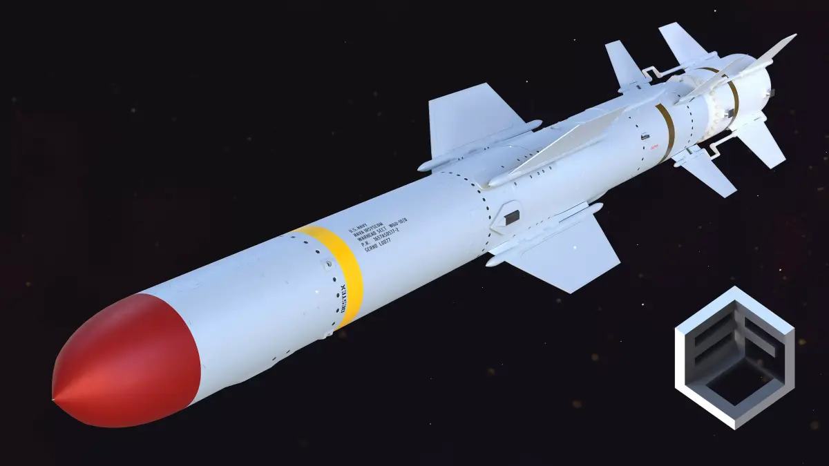 Harpoon  AGM 84S Missile  3D model