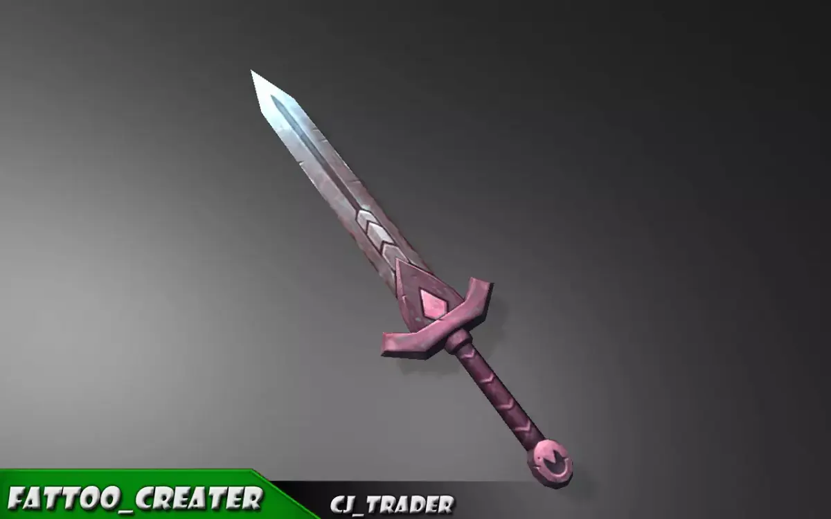 Fantasy Sword Low-Poly 3D Model Low-poly 3D model