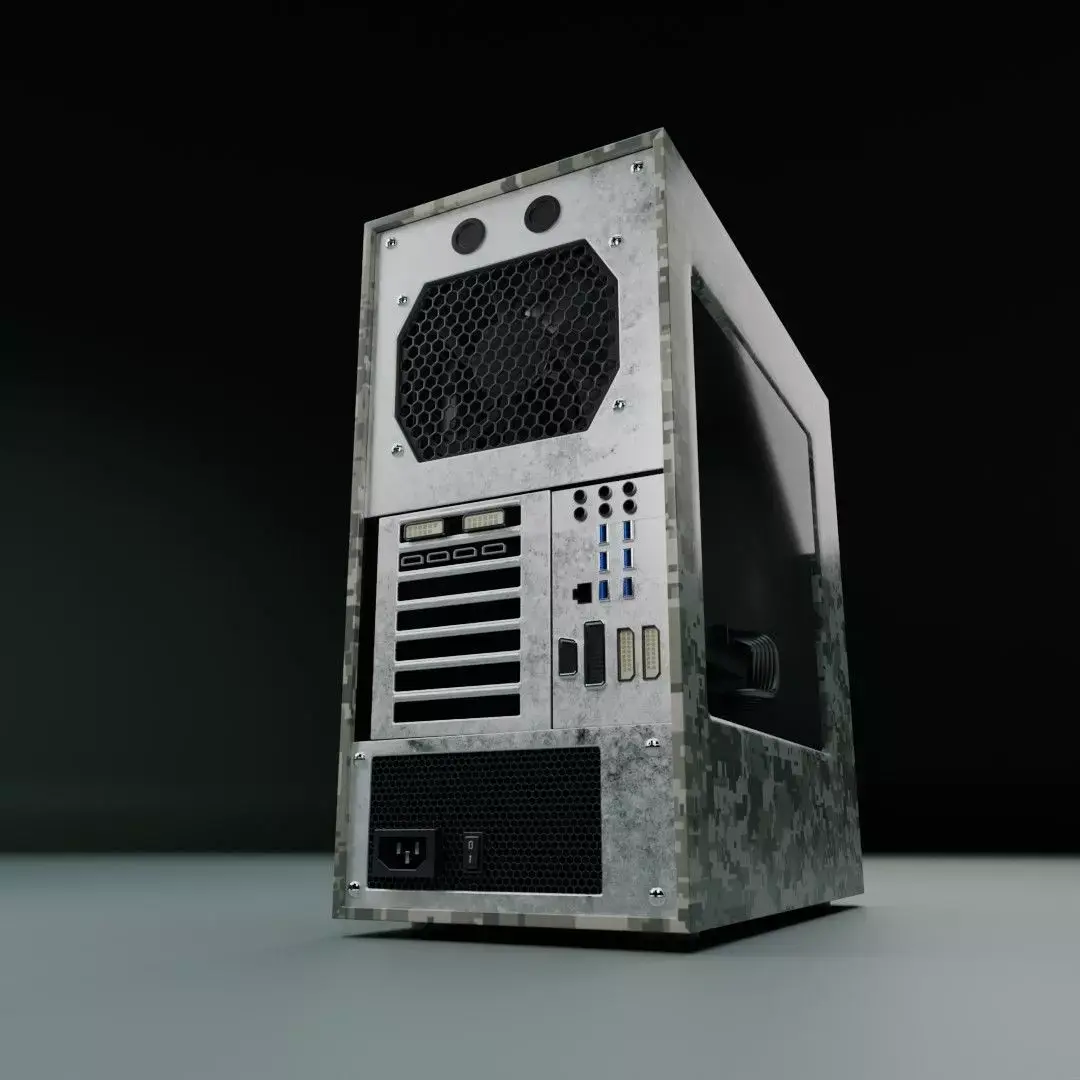 Desktop-PC Low-poly 3D model