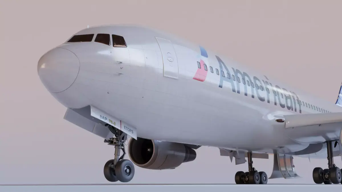  Boeing 767-200ER American Airlines Rigged 3D model