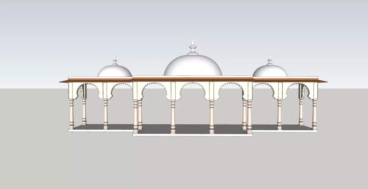 indian jodhpuri stone arch 3d moda Low-poly 3D model