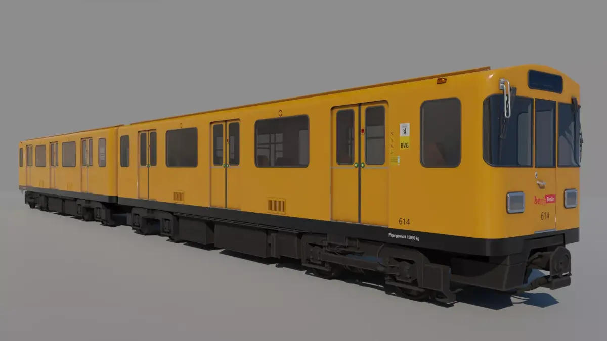 BVG A3L92 U-BAHN SUBWAY TRAIN Low-poly 3D model