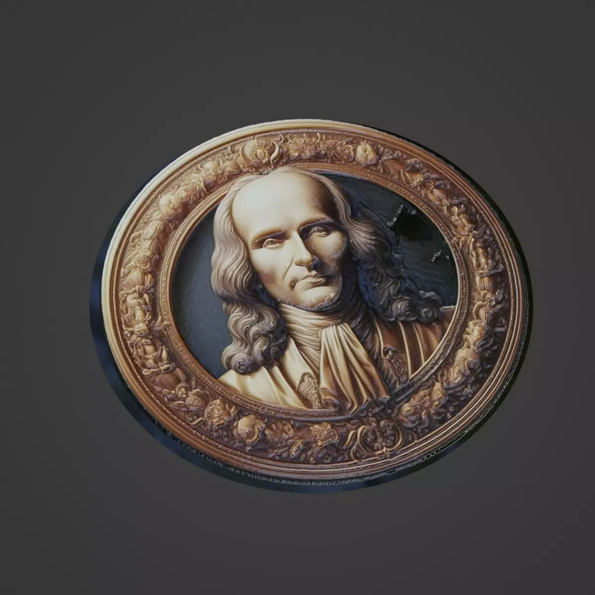Voltaire Medallion 3D print model get