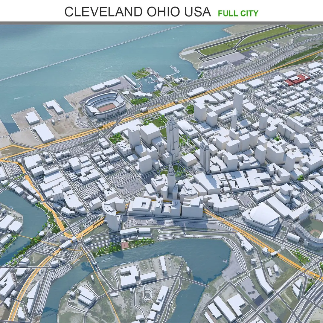 Cleveland City Ohio USA 3D model