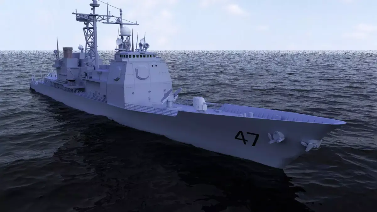 ticonderoga class cruiser cg47 uss Low-poly 3D model