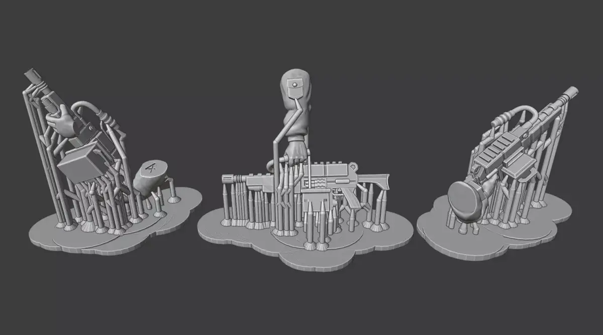 Hive-City Guard Drum-fed Autogun Bits Free 3D print model