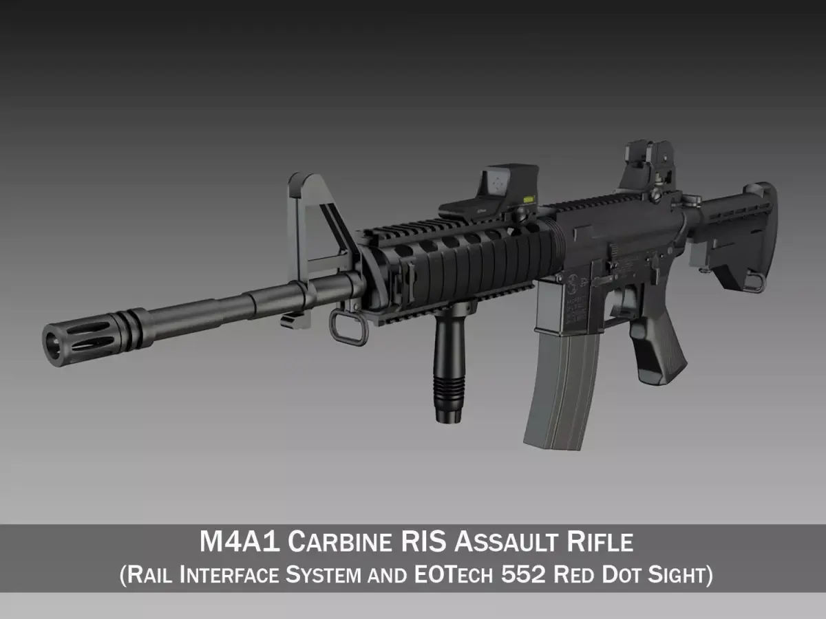 Colt M4A1 Sopmod EOTech552 3D model