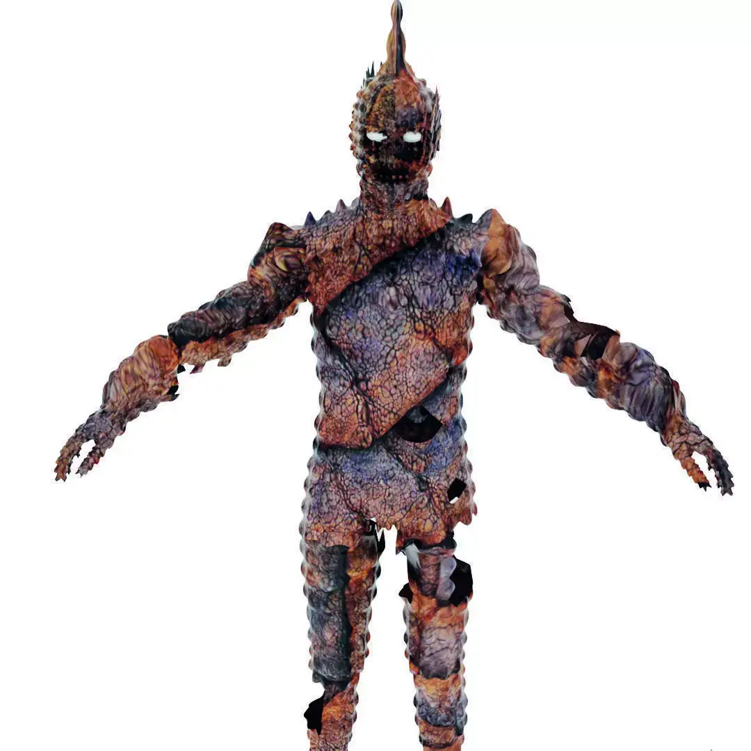 3D Fish Man Character And 75 Animation Low-poly 3D model