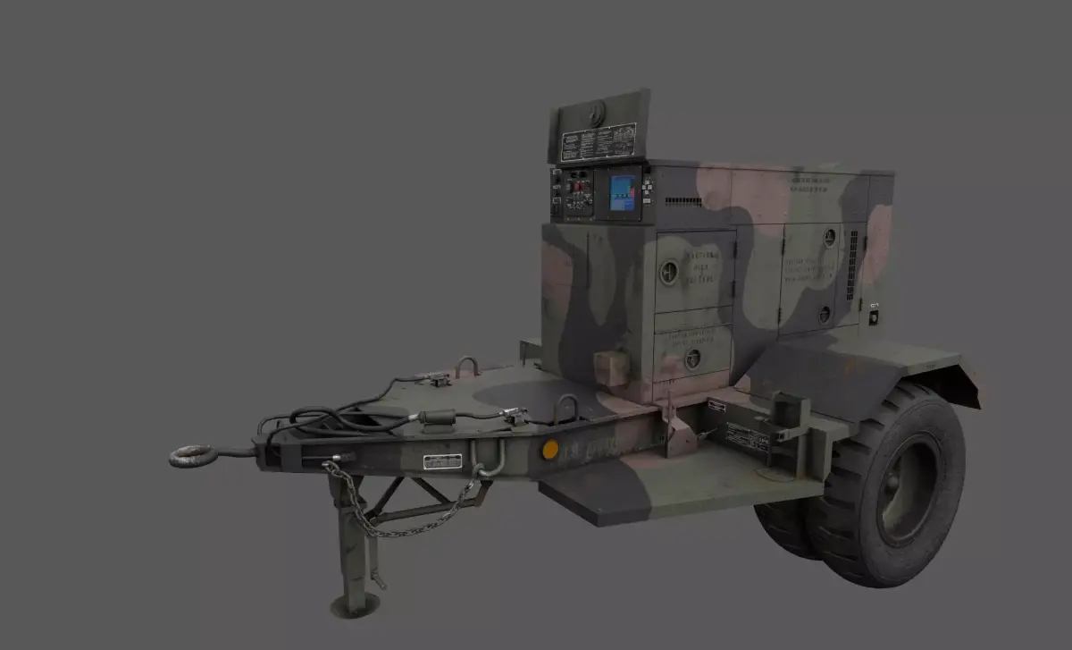  Power Generator Trailer MEP Low-poly 3D model