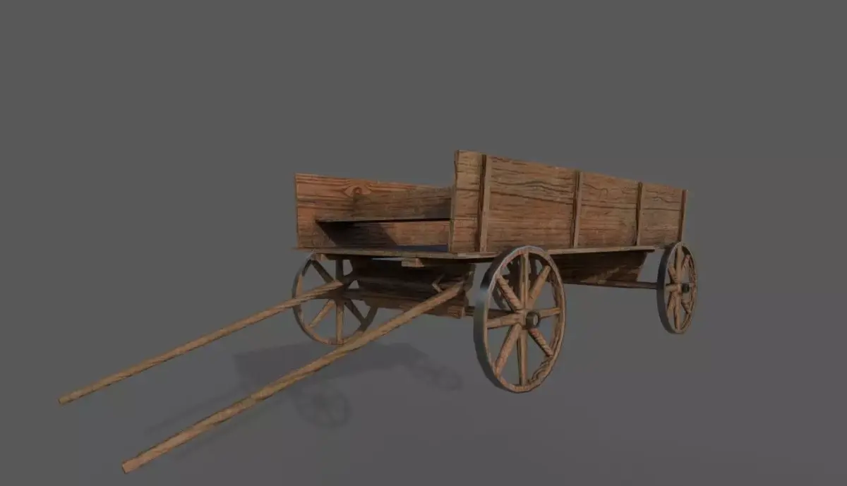 Horse Cart Low-poly 3D model 2