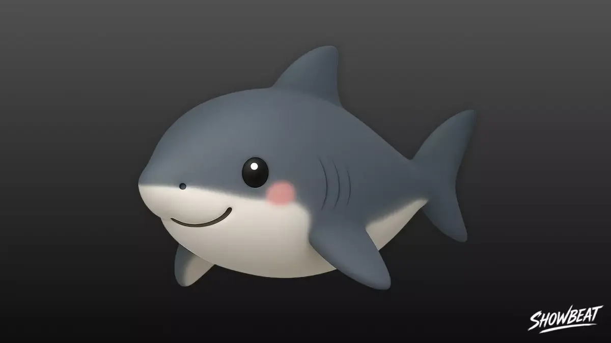 Cartoon Plush Shark Low-poly 3D model