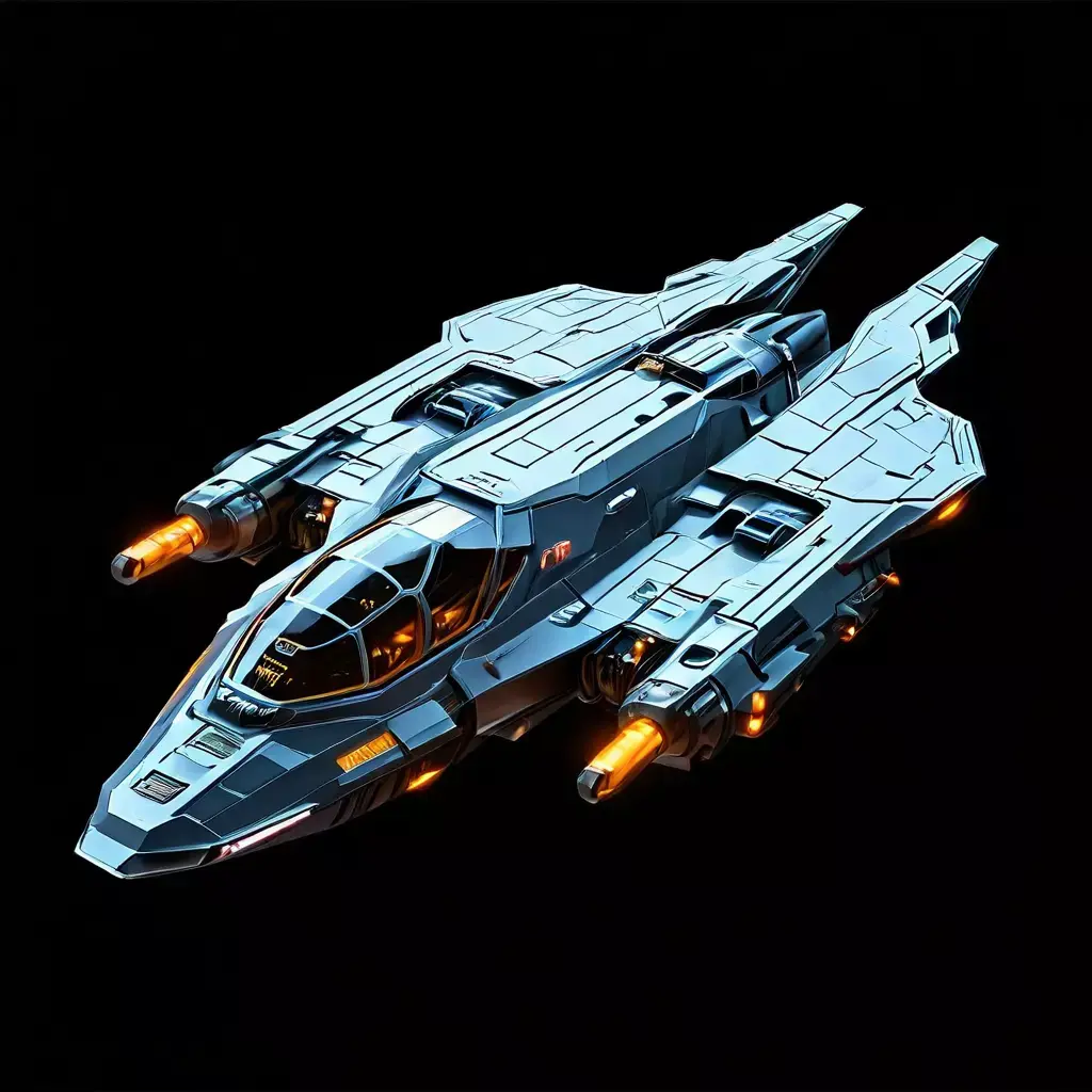 Scifi Fighter Spaceship 3D Model Low-poly 3D model purchase