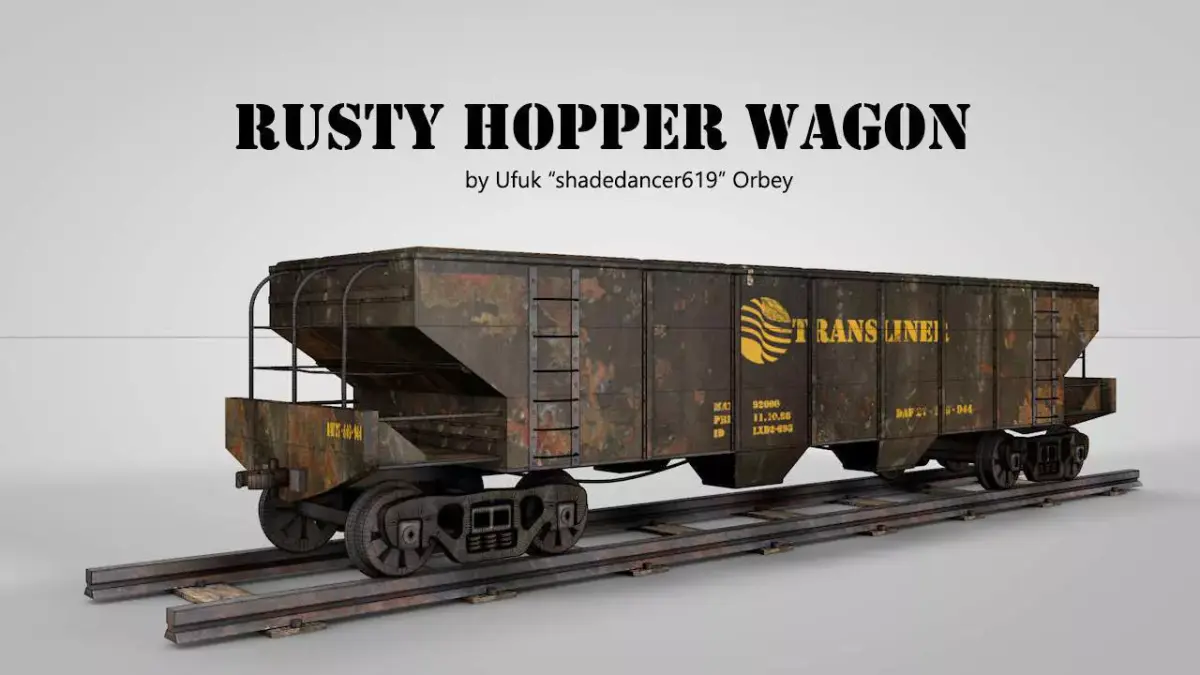 Rusty Hopper Wagon 3D model