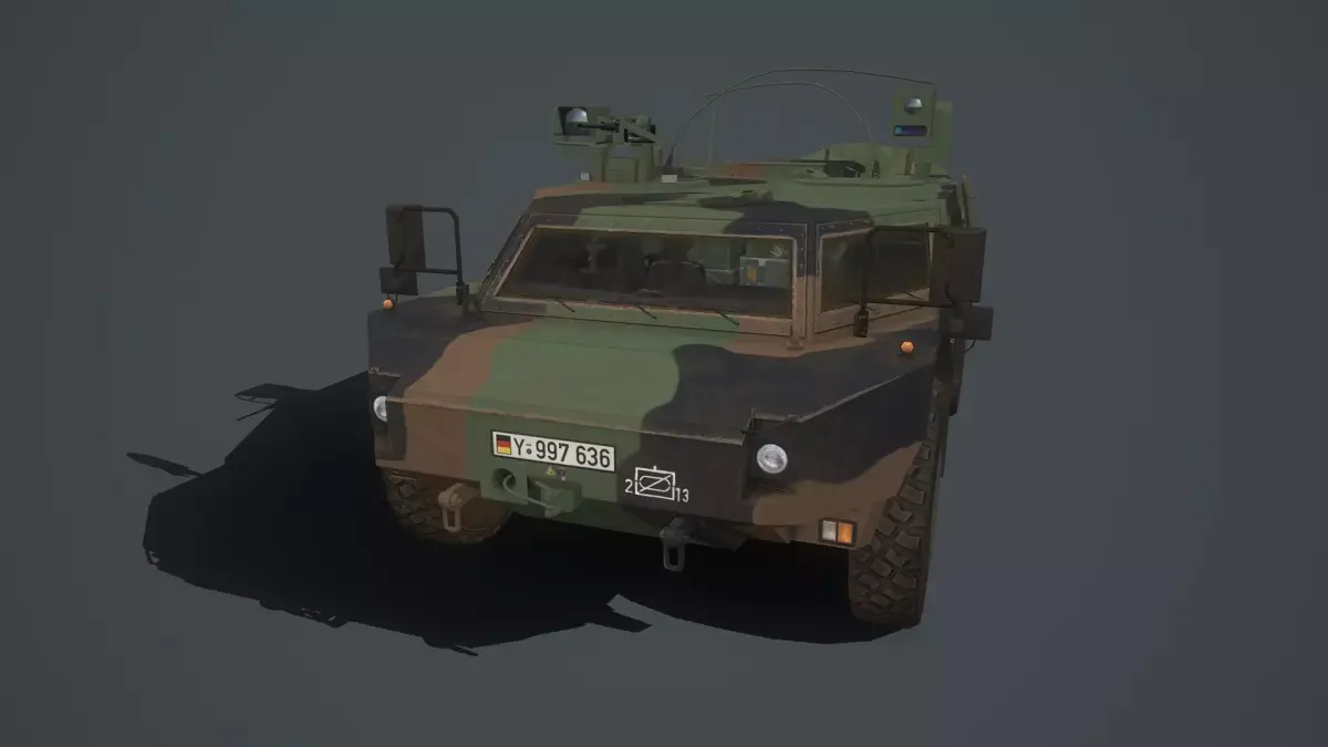Fennek army vehicle Low-poly 3D model