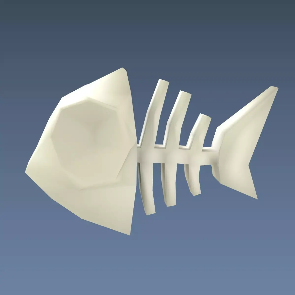 Cartoon low-poly fish skeleton Low-poly 3D model