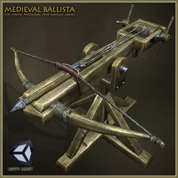 Animated Medieval Ballista Low-poly 3D model