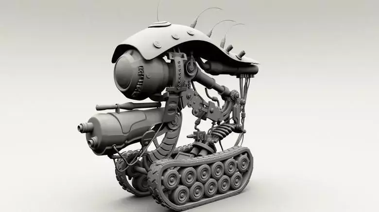robot machine Low-poly 3D model
