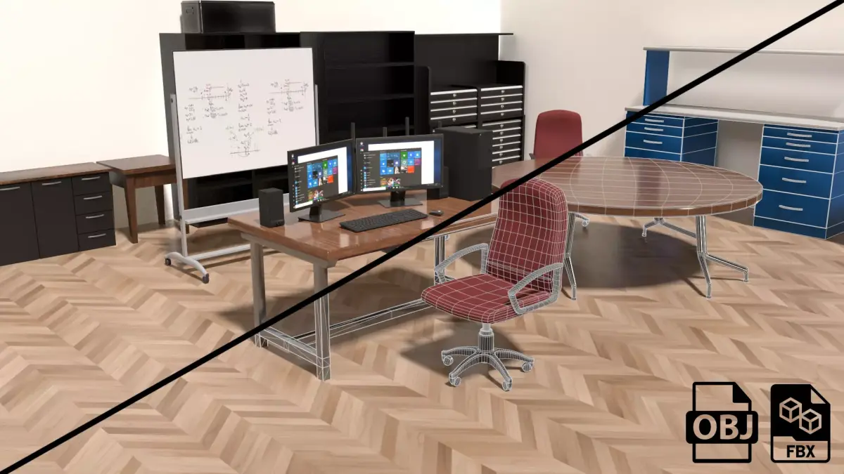 Lowpoly office pack Low-poly 3D model