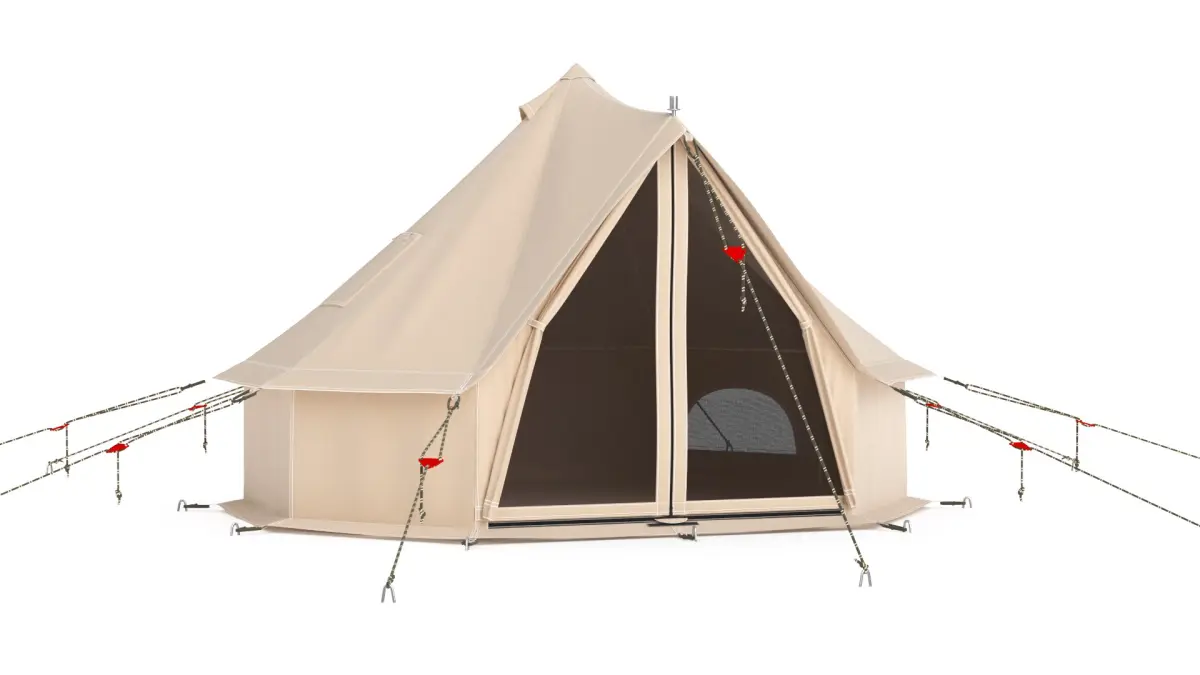 Canvas Glamping Bell Tent 3D model