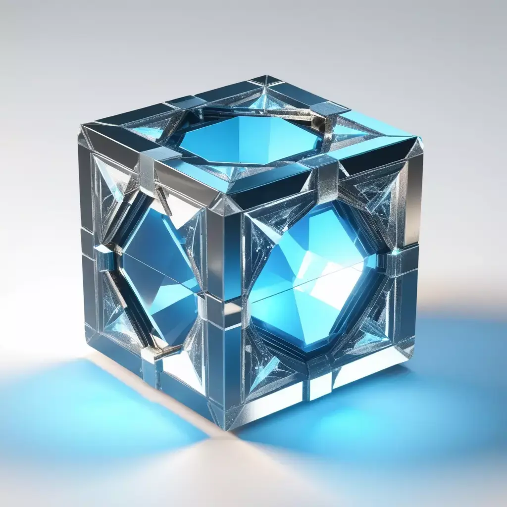Glowing Crystal Tesseract 3D Model 3D model
